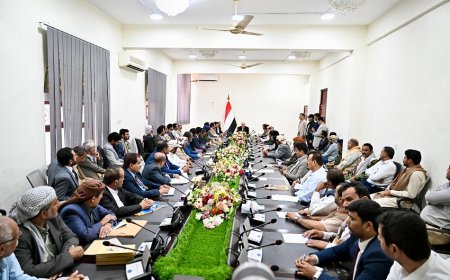 رئيس مجلس القيادة يرأس اجتماعاً لقيادات السلطة المحلية وأجهزتها التنفيذية في محافظة مأرب