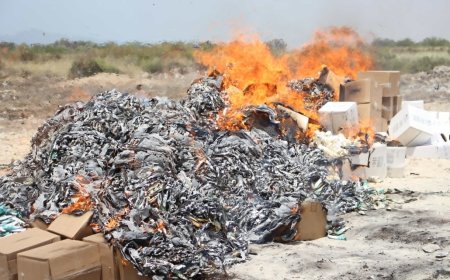 نيابة الصناعة والتجارة في محافظة عدن تقوم بإتلاف أدوية تم استيرادها على حاويات حديدية جافة 