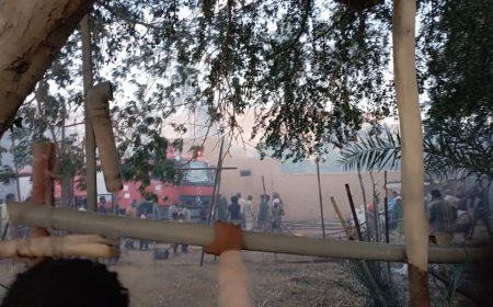 إخماد حريق كبير نشب في إحدى المزارع بحضرموت