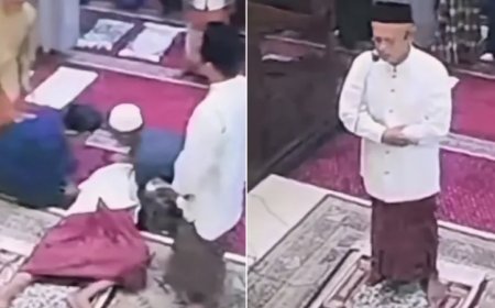 وفاة إمام مسجد أثناء الصلاة في أندونيسيا ( فيديو)