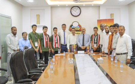 المدير باعبّاد يلتقي فريق مؤسسة مواهب الفائز بكأس البطولة العربية لجمع الكرات بالأردن
