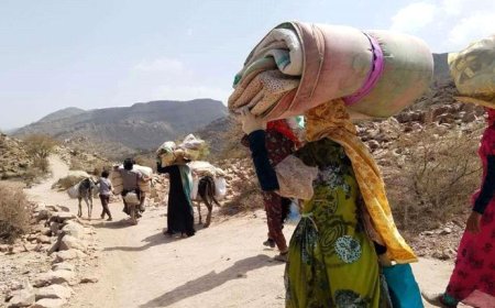 نزوح 226 أسرة يمنية خلال أبريل الماضي