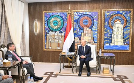 رئيس مجلس القيادة الرئاسي يستقبل سفير الولايات المتحدة الاميركية