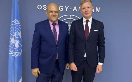 محافظ تعز يبحث مع المبعوث الاممي إجراءات فتح الطرق ودعم التنمية المستدامة بالمحافظة