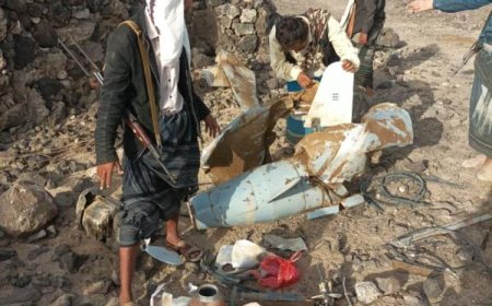 بالصور.. سقوط طائرة مسيرة في الوضيع بأبين