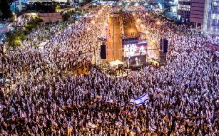 طوفان بشري قادم من وسط تل أبيب (فيديو)