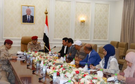 اللجنة الوطنية للتحقيق تناقش مع وزير الدفاع دور المؤسسة العسكرية في حماية حقوق الإنسان في اليمن
