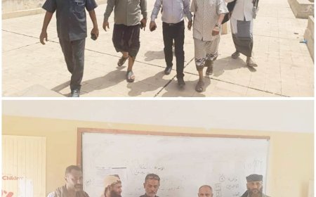 قيادة تربية لحج تتفقد مراكز امتحانات الثانوية بطورالباحة والقبيطة