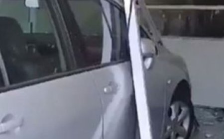 بالفيديو: لبنانية تقتحم محطة وقود وتحطم سيارة