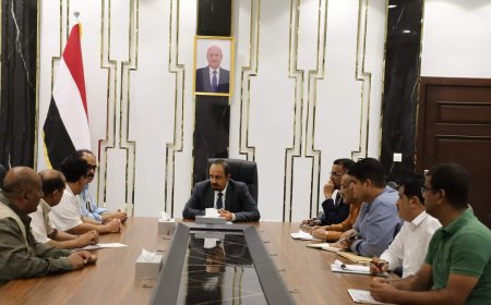 محافظ حضرموت يبحث مع وفد منظمة UNOPS مستوى تنفيذ المشاريع الخدمية