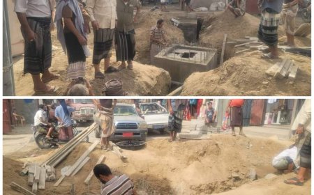 مدير عام مديرية طور الباحة يتفقد سير العمل في مشروع الصرف الصحي