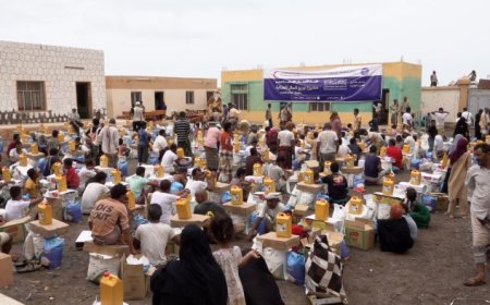 إنسانية المقاومة الوطنية تسير مساعدات غذائية في ذو باب المندب