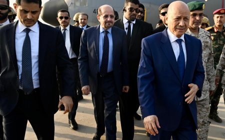 اول تصريح للرئيس العليمي فور وصوله إلى عدن