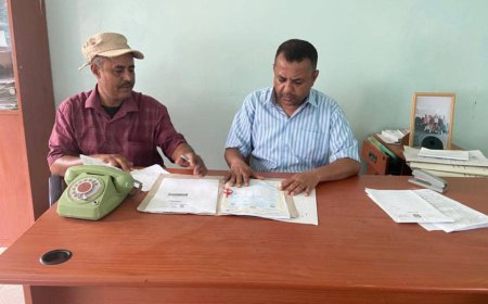 نائب رئيس جامعة لحج لشؤون الطلاب يتفقد سير القبول والتسجيل في كلية طور الباحة الجامعية