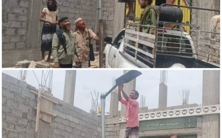 لحج.. تدشين تركيب إنارة ضوئية بمداخل مديرية طور الباحة 