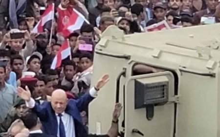 استقبال كبير للرئيس العليمي في تعز