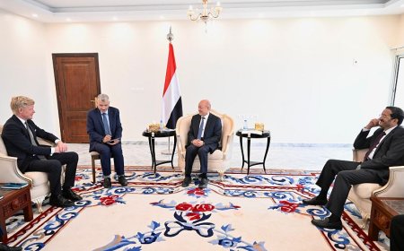 رئيس مجلس القيادة يستقبل في عدن المبعوث الخاص للأمم المتحدة