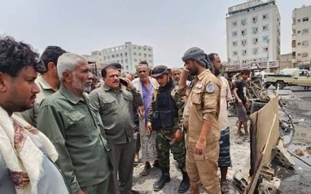 العميد جبر يتفقد موقع تفجير محطة الغاز ويطلع على جهود فرق التحقيق الجنائي.