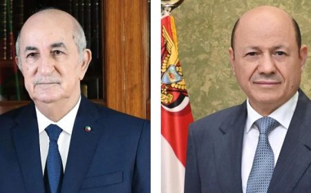 رئيس مجلس القيادة يهنئ الرئيس الجزائري باعادة انتخابه لولاية جديدة