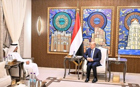 الرئيس العليمي يستقبل سفير دولة الإمارات العربية المتحدة