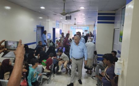 البيشي يتفقد المخيم الطبي الثاني لتصحيح الحول عند الأطفال بالعاصمة عدن