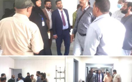 الوكيل الحيدري يتفقد مستشفى النصر بالضالع ومستشفى الهيئة في قعطبة