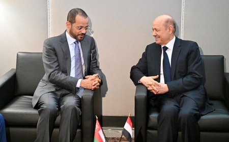 رئيس مجلس القيادة يلتقي وزير خارجية سلطنة عمان
