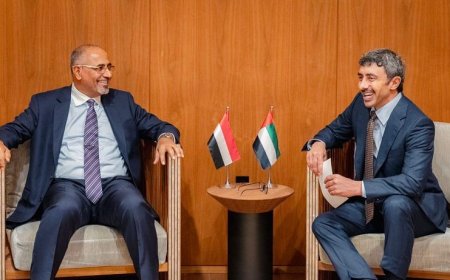 اللواء الزُبيدي يبحث مع وزير الخارجية الإماراتي العلاقات الثنائية وآفاق التعاون المشترك