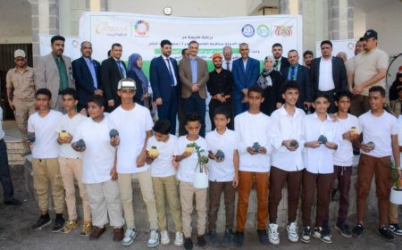 لملس يدشن مبادرة مدارس خضراء بمدرسة عقبه بن نافع بمديرية صيرة بعدن