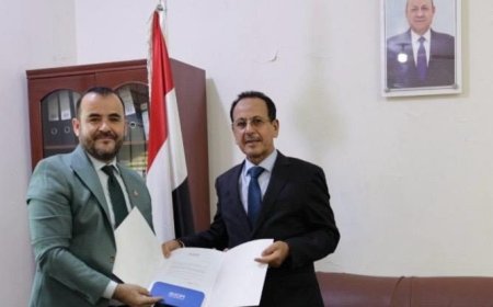 مستشار وزير الخارجية يتسلم أوراق إعتماد رئيس بعثة المنظمة الدولية للهجرة