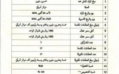 البنك المركزي في عدن يعلن بيع 25 مليون دولار من 50 مليون في مزاد علني