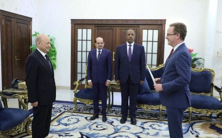 رئيس مجلس القيادة يتسلم أوراق اعتماد عدد من سفراء الدول الصديقة