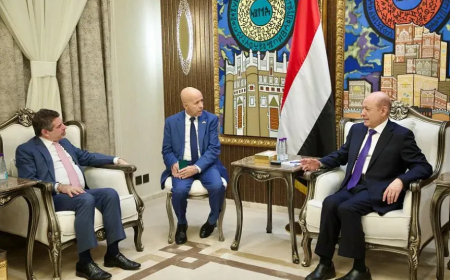ضمن خطنه لإنقاذ الاقتصاد.. الرئيس العليمي يبحث مع السفير الأمريكي تعزيز التعاون
