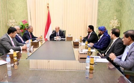 الرئيس العليمي يبحث مع مجلس القيادة الرئاسي تداعيات انهيار الريال