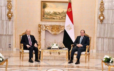 الرئيسان العليمي والسيسي يبحثان مستجدات الوضع اليمني والتطورات في المنطقة 