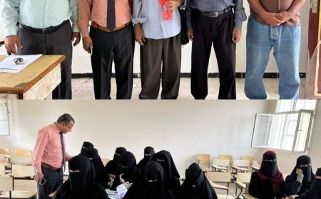 الدكتور وائل الصبيحي يتفقد سير العملية التعليمية بكلية صبر للعلوم والتربية ويستمع لاستفسارات الطلاب