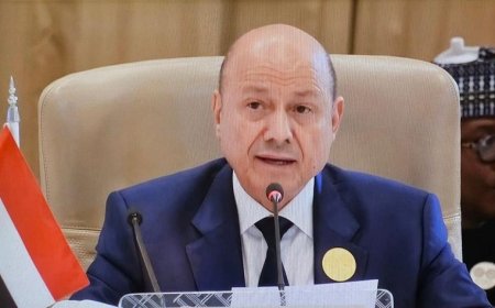 الرئيس العليمي: تقوية الموقف الفلسطيني يبدأ بموقف عربي موحد يشمل ردع المليشيات الارهابية