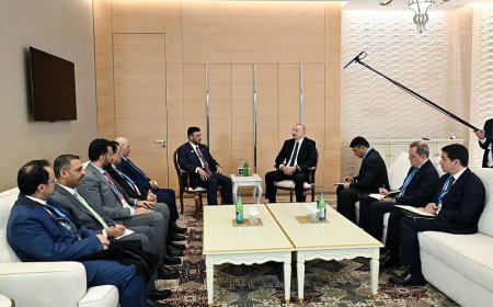 عبدالله العليمي يلتقي الرئيس الاذربيجاني إلهام علييف