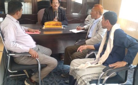 مدير التغذية المدرسية بوزارة التربية يزور مكتب التربية والتعليم م/ مارب والمديريات المستهدفة