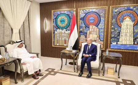 رئيس مجلس القيادة الرئاسي يستقبل سفير دولة الامارات العربية المتحدة