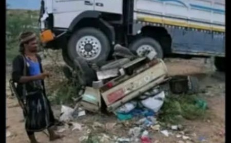   بالصور حادث مروع .. شاحنة تدهس سيارة وتحطمها بالكامل ووفاة كافة الركاب