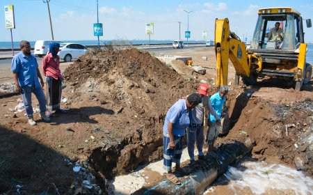 مؤسسة مياه عدن: نقوم بإصلاح كسر بالخط الرئيسي القادم من حقل  بئر أحمد