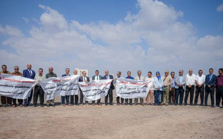 مجلس جامعة عدن ينظم وقفة احتجاجية في أرض الحرم الجامعي المعتدى عليها 