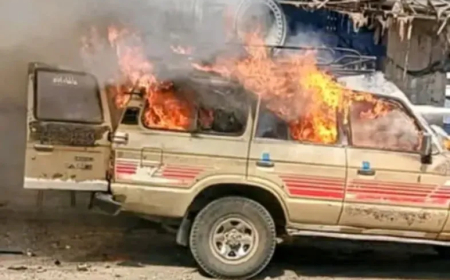 وفاة سائق سيارة إثر انفجار أسطوانة وقود الغاز سيارته بمدينة تعز