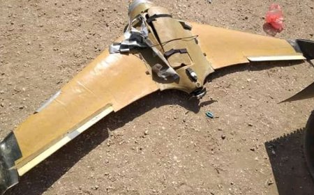 ابطال اللواء 43 عمالقة يسقطون طائرة حوثية مسيرة  في جبهة حيس جنوبي الحديدة