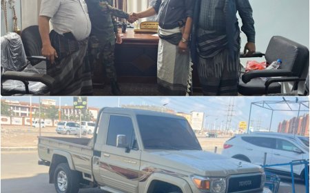 أحد وجهاء المهرام بالبريقة يثمن جهود أمن عدن واللواء 32 مشاة بالضالع لاستعادة سيارته المسروقة