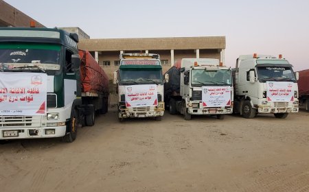 درع الوطن تدفع بقافلة غذائية إلى لودر للتخفيف من معاناة المواطنين