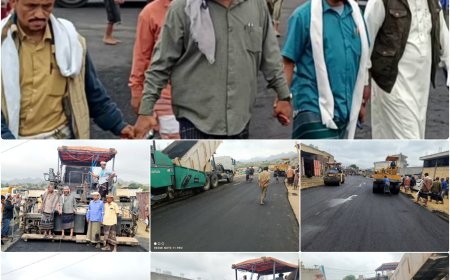 لحج.. مدير عام طور الباحة يدشن سفلتة شارع البريد بمركز المديرية