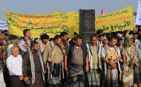 وقفة احتجاجية بحيس تندد بالانتهاكات الحوثية وتطالب بإجراءات عاجلة لوقفها