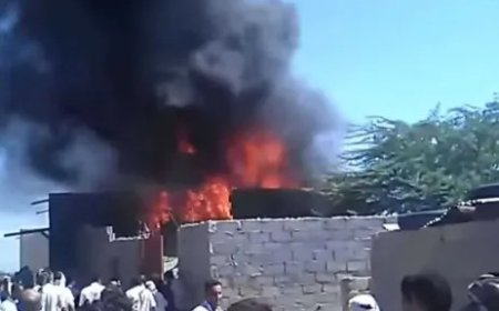حريق هائل يلتهم في تعز يخلف أضرار جسيمة